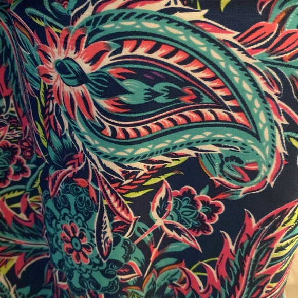 Caribbean Joe V-neck One Piece Swimsuit Ruffle Midnight Blue Paisley - Picture 3 of 8